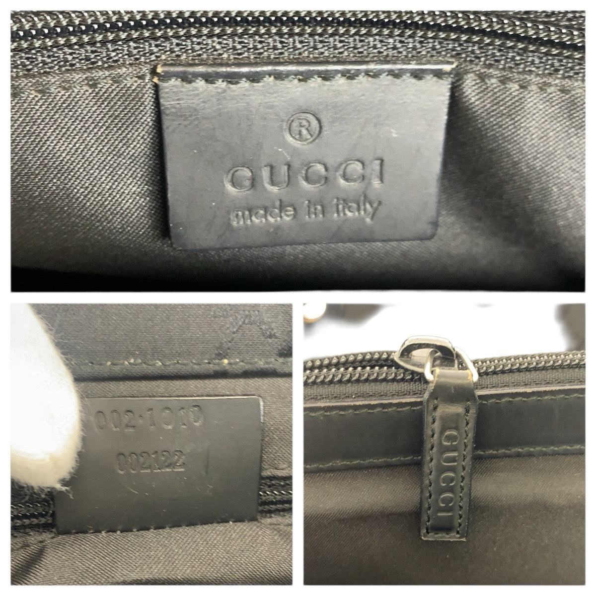 23640
GUCCI グッチ バンブー ブラック 黒 シルバー金具 ナイロン 002 0101 ハンドバッグ トートバッグ レディース ABP49