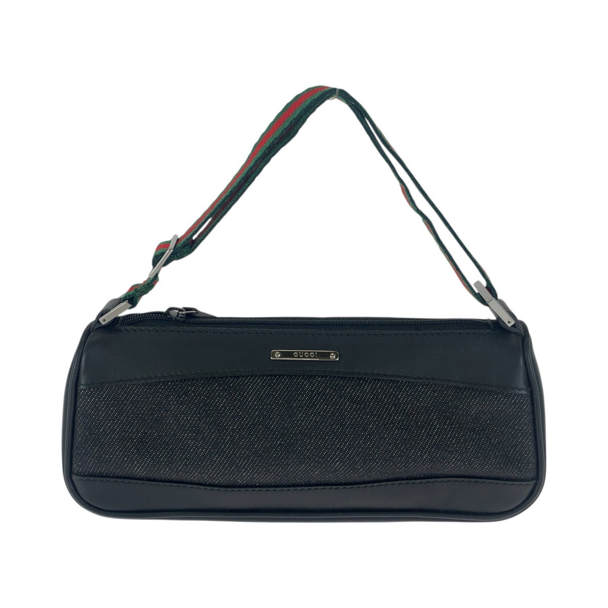 23641
GUCCI グッチ シェリーライン ブラック 黒 シルバー金具 レザー 92820 ハンドバッグ アクセサリーポーチ レディース A45