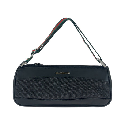 23641
GUCCI グッチ シェリーライン ブラック 黒 シルバー金具 レザー 92820 ハンドバッグ アクセサリーポーチ レディース A45