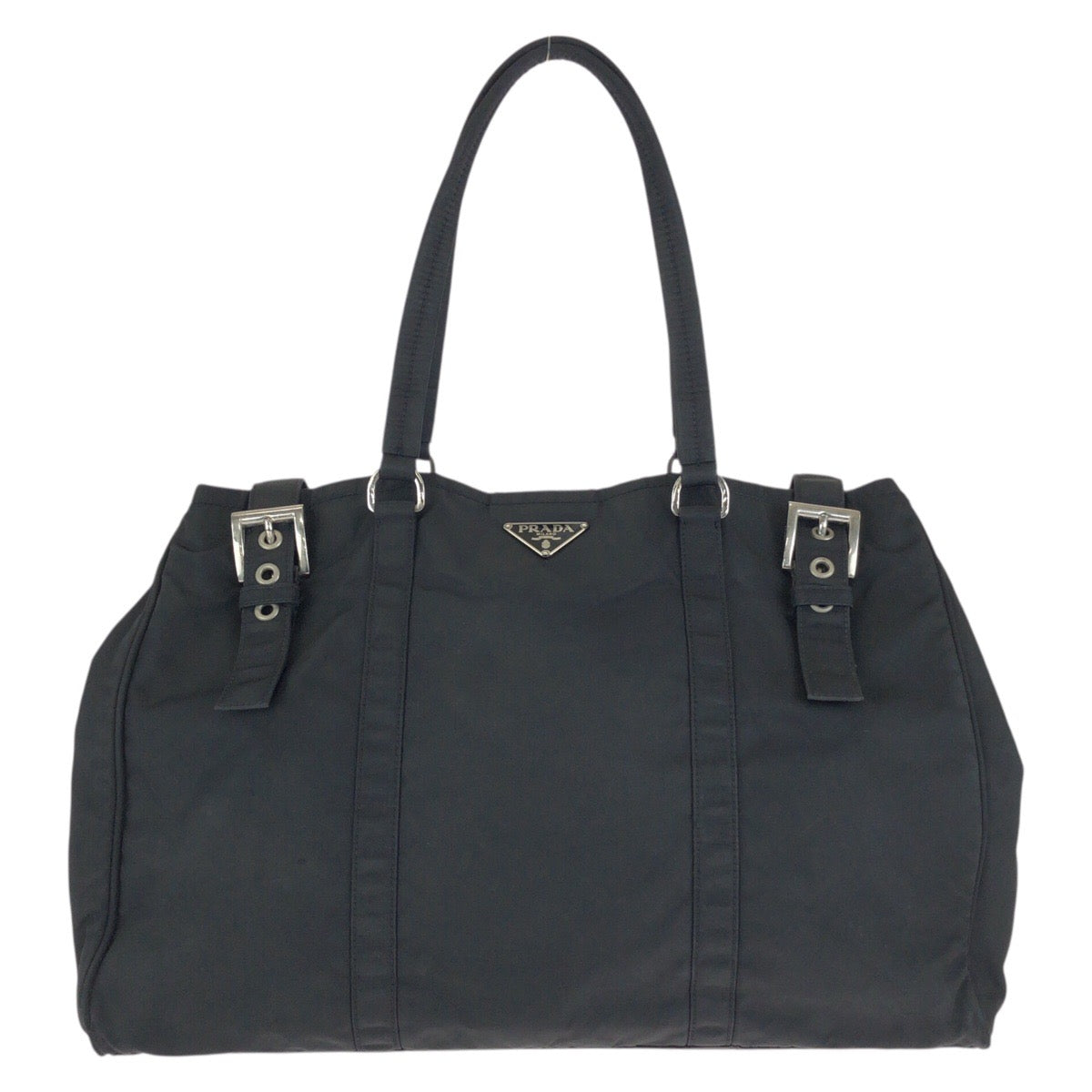 23645
PRADA プラダ テスート 三角ロゴプレート ブラック 黒 シルバー金具 ナイロン トートバッグ ショルダーバッグ レディース AB35