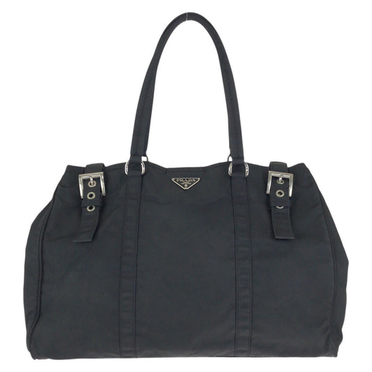 23645
PRADA プラダ テスート 三角ロゴプレート ブラック 黒 シルバー金具 ナイロン トートバッグ ショルダーバッグ レディース AB35