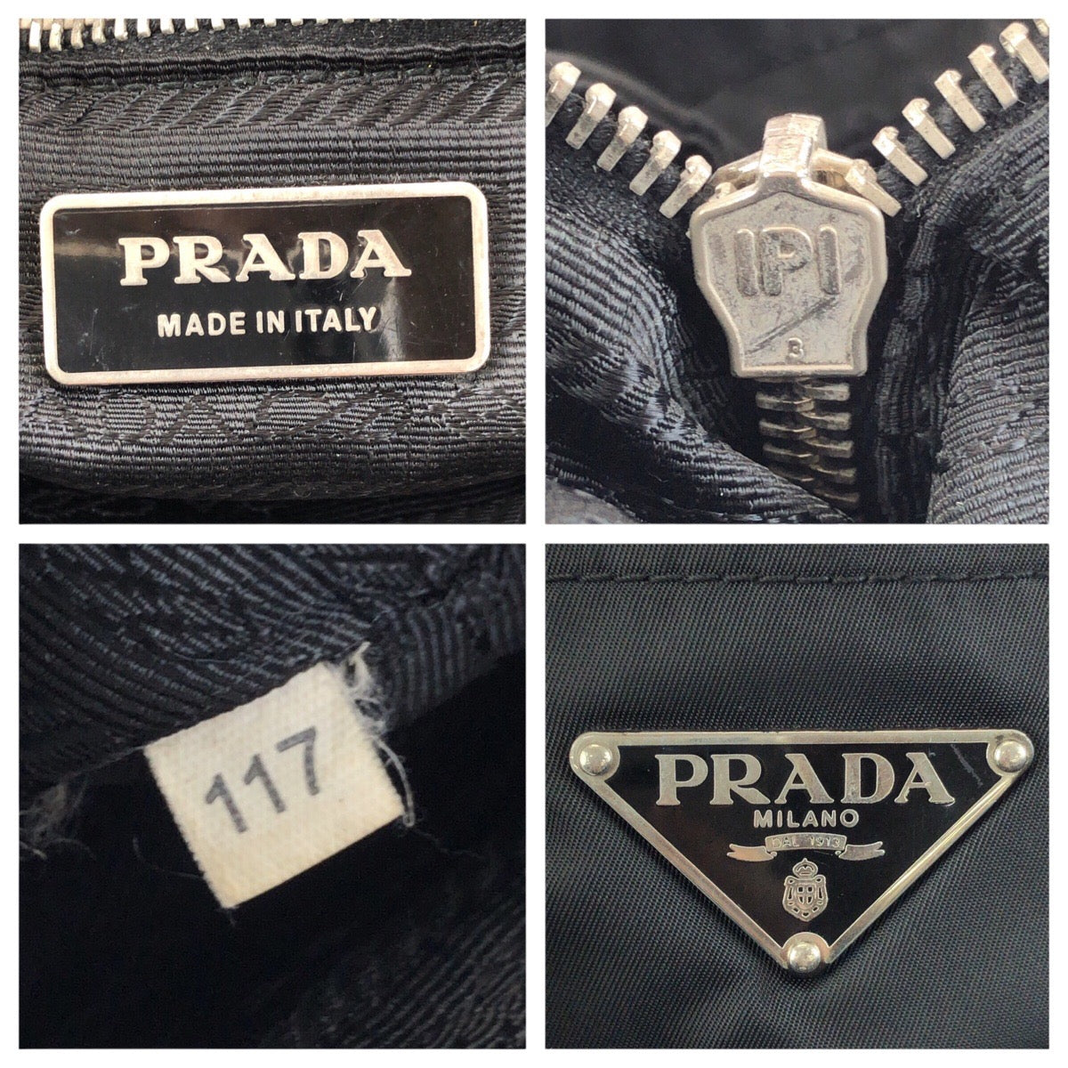 23645
PRADA プラダ テスート 三角ロゴプレート ブラック 黒 シルバー金具 ナイロン トートバッグ ショルダーバッグ レディース AB35