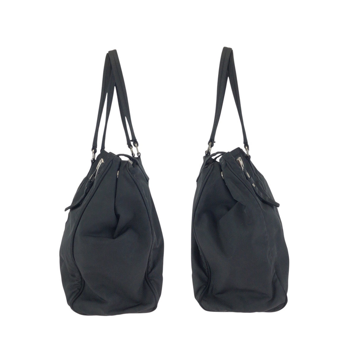 23645
PRADA プラダ テスート 三角ロゴプレート ブラック 黒 シルバー金具 ナイロン トートバッグ ショルダーバッグ レディース AB35