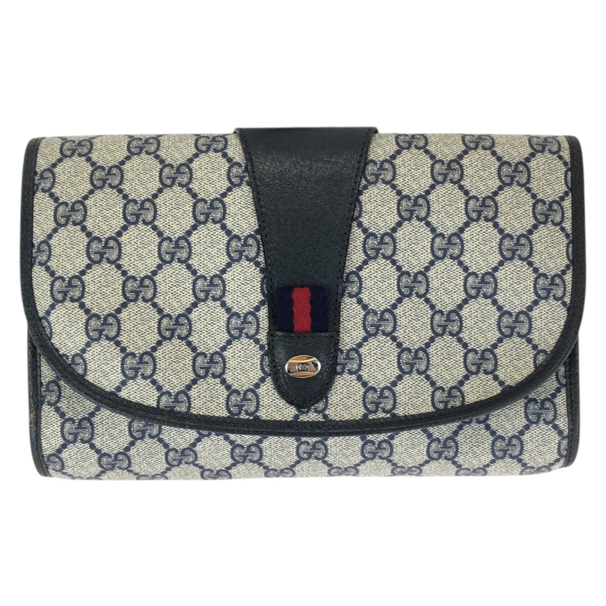 23646
GUCCI グッチ ヴィンテージ オールドグッチ シェリーライン ネイビー GGスプリームキャンバス / レザー 89 01 030 クラッチバッグ セカンドバッグ メンズ AB21