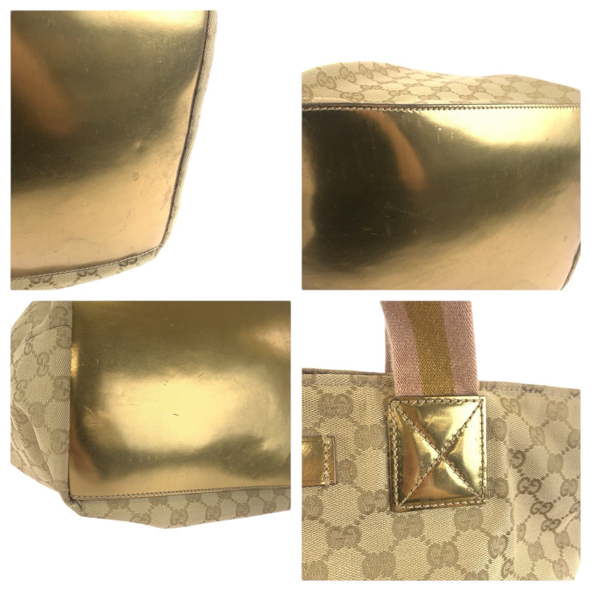 23647
GUCCI グッチ シェリーライン ベージュ ピンク ゴールド GGキャンバス / レザー 131231 トートバッグ ショルダーバッグ レディース ABP42