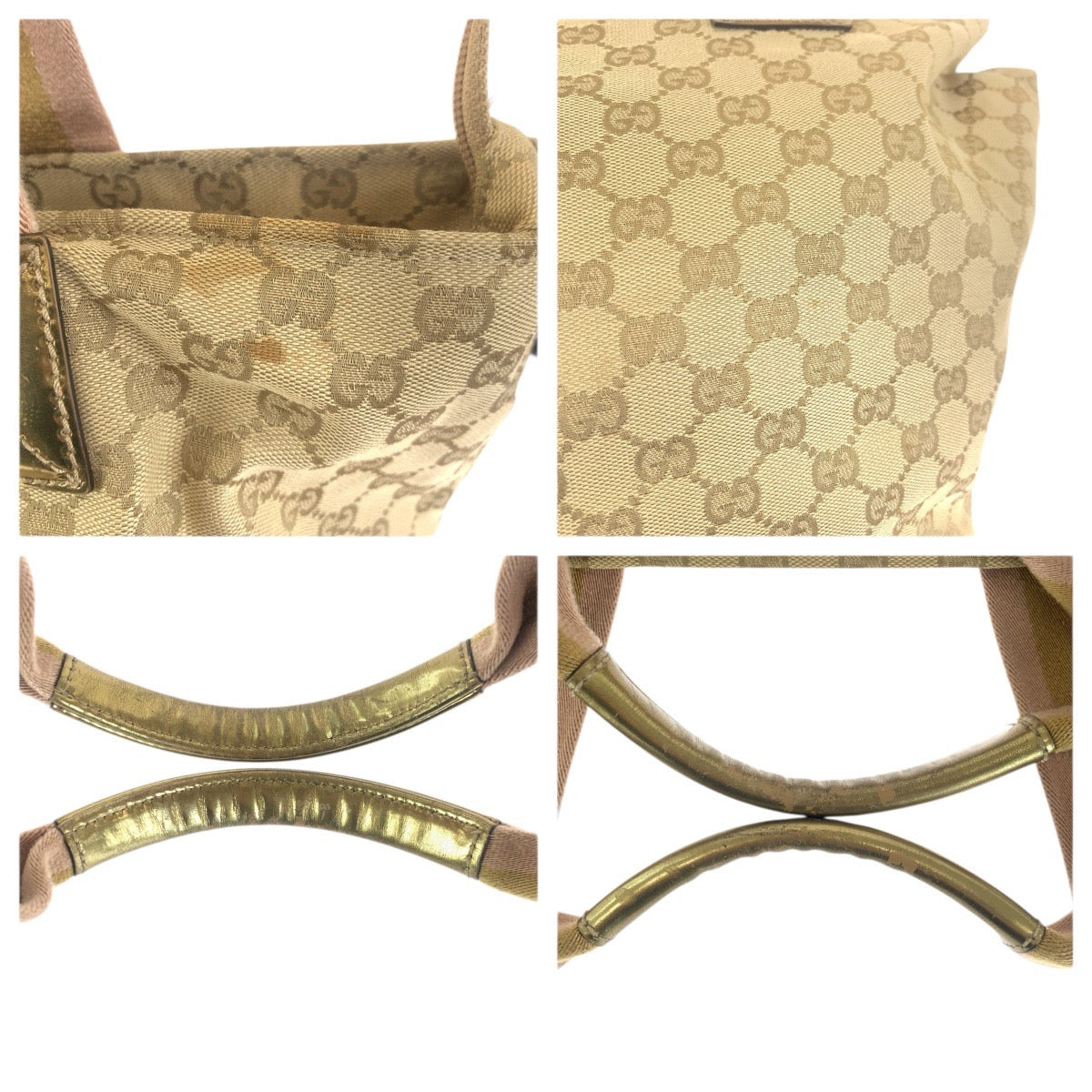 23647
GUCCI グッチ シェリーライン ベージュ ピンク ゴールド GGキャンバス / レザー 131231 トートバッグ ショルダーバッグ レディース ABP42