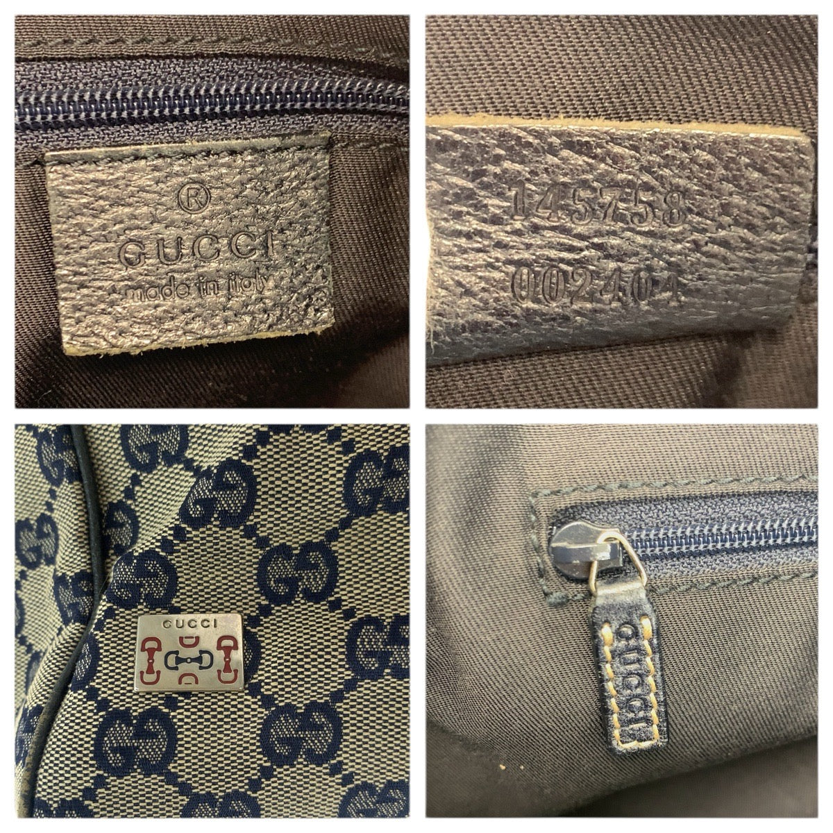 23648
GUCCI グッチ シェリーライン ネイビー シルバー金具 GGキャンバス / レザー 145758 トートバッグ ショルダーバッグ レディース AB28
