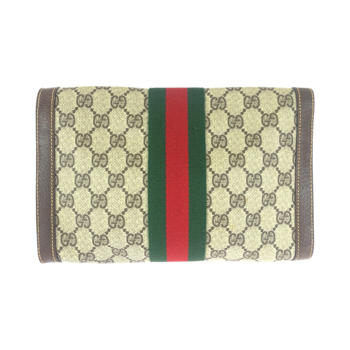23650
GUCCI グッチ ヴィンテージ シェリーライン ベージュ ブラウン ゴールド金具 GGスプリームキャンバス / レザー 38 クラッチバッグ セカンドバッグ レディース ABP28