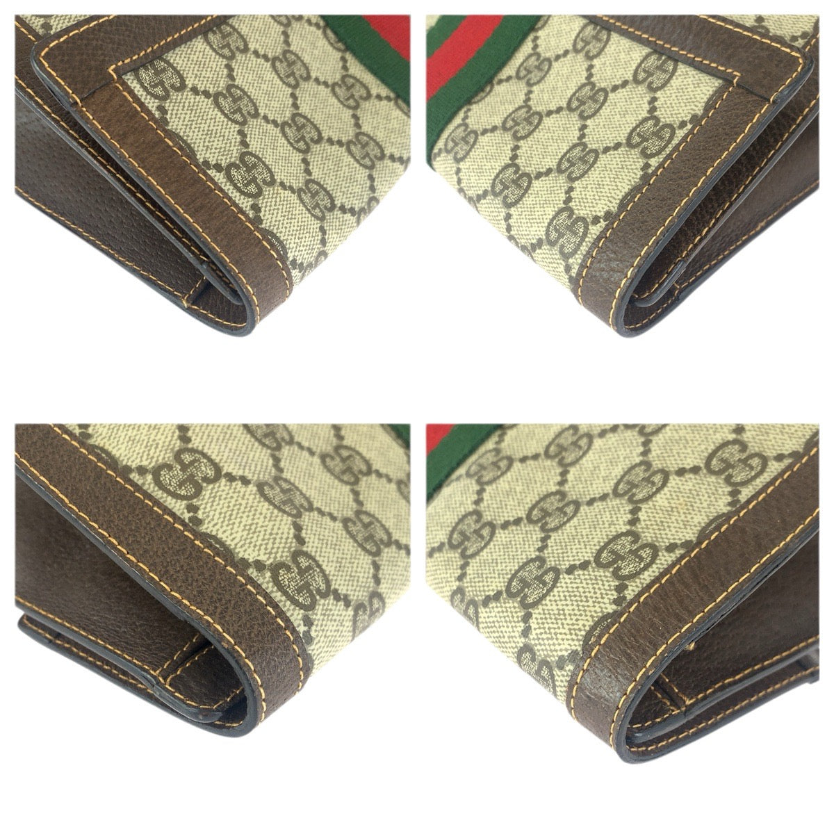 23650
GUCCI グッチ ヴィンテージ シェリーライン ベージュ ブラウン ゴールド金具 GGスプリームキャンバス / レザー 38 クラッチバッグ セカンドバッグ レディース ABP28