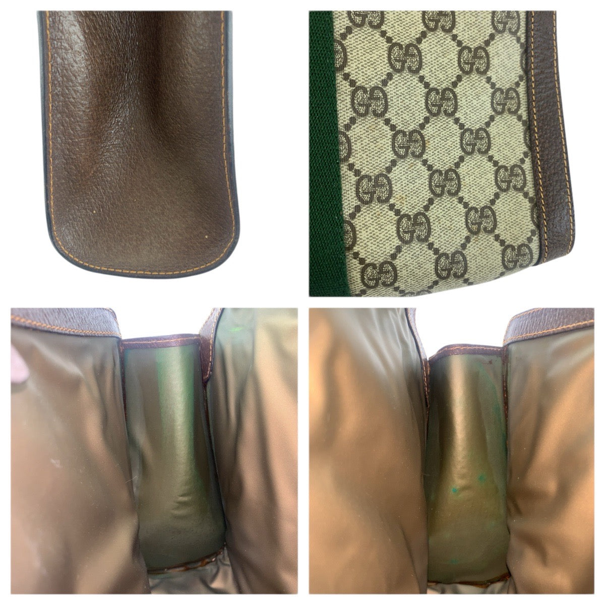 23650
GUCCI グッチ ヴィンテージ シェリーライン ベージュ ブラウン ゴールド金具 GGスプリームキャンバス / レザー 38 クラッチバッグ セカンドバッグ レディース ABP28