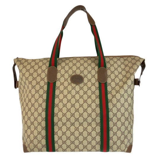 23651
GUCCI グッチ ヴィンテージ シェリーライン ベージュ ブラウン GGスプリームキャンバス 89 19 012 ボストンバッグ ハンドバッグ レディース ABP45
