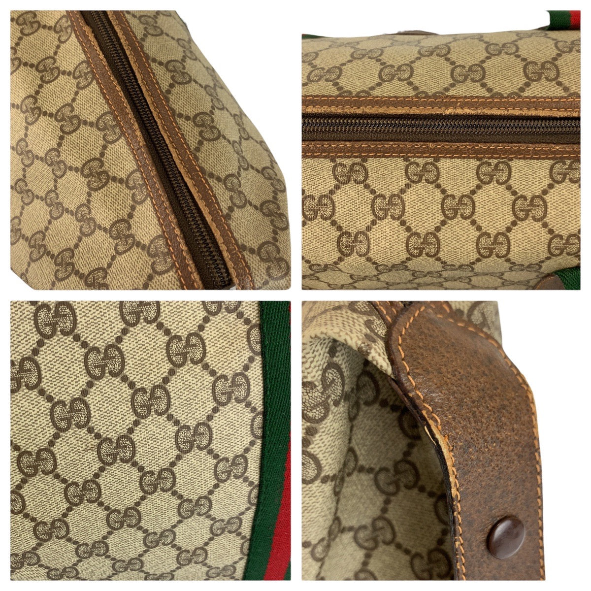 23651
GUCCI グッチ ヴィンテージ シェリーライン ベージュ ブラウン GGスプリームキャンバス 89 19 012 ボストンバッグ ハンドバッグ レディース ABP45