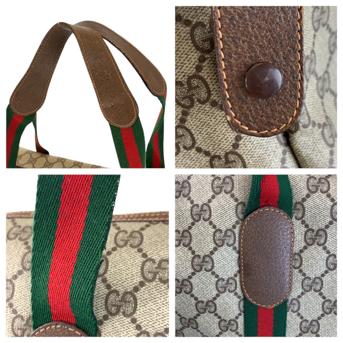 23651
GUCCI グッチ ヴィンテージ シェリーライン ベージュ ブラウン GGスプリームキャンバス 89 19 012 ボストンバッグ ハンドバッグ レディース ABP45