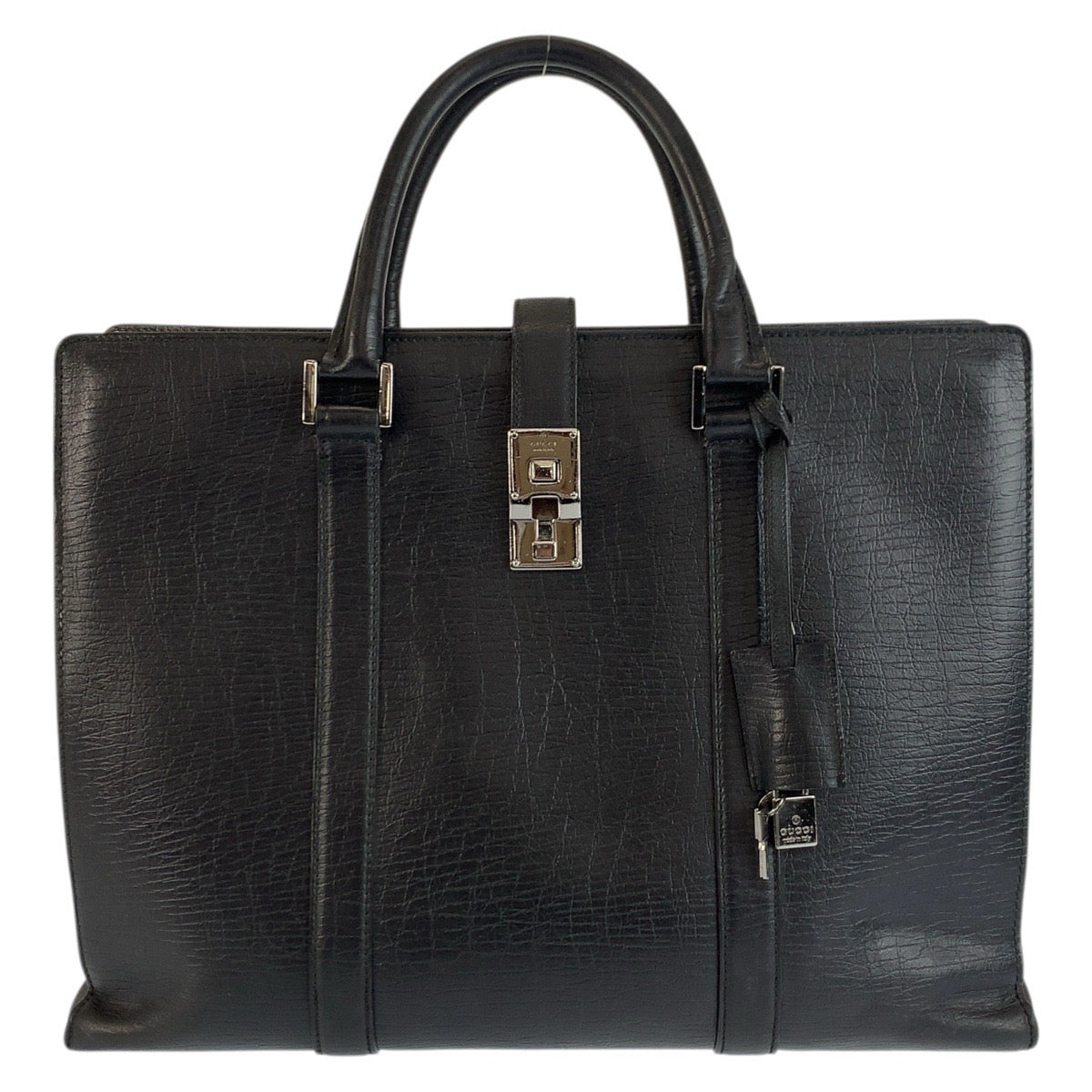 23652
GUCCI グッチ ブラック 黒 シルバー金具 レザー 114262 ビジネスバッグ ブリーフケース メンズ AB35