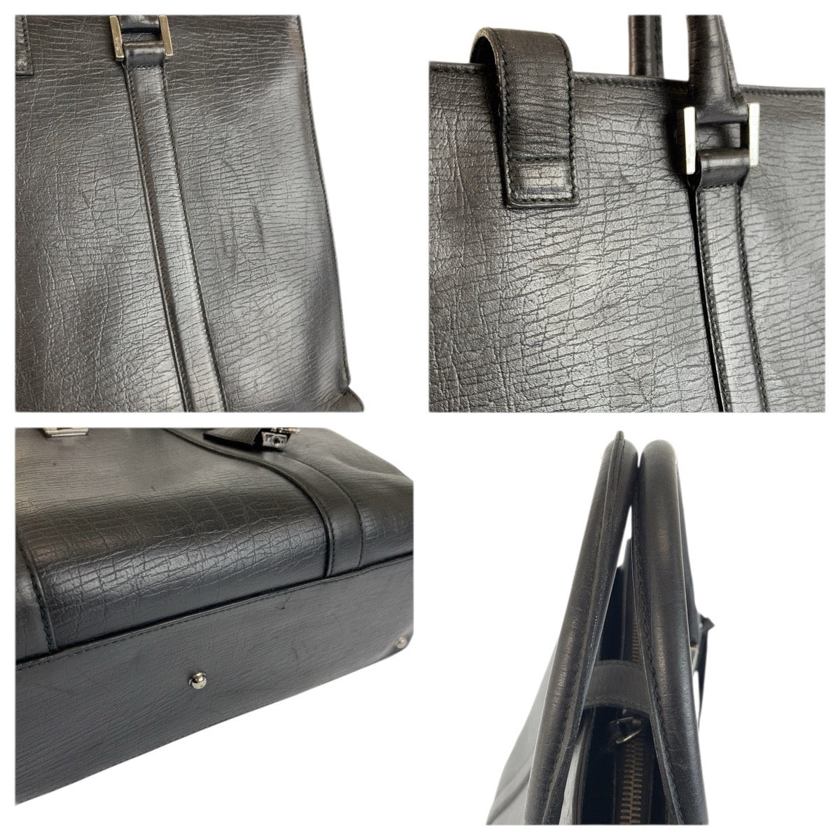 23652
GUCCI グッチ ブラック 黒 シルバー金具 レザー 114262 ビジネスバッグ ブリーフケース メンズ AB35