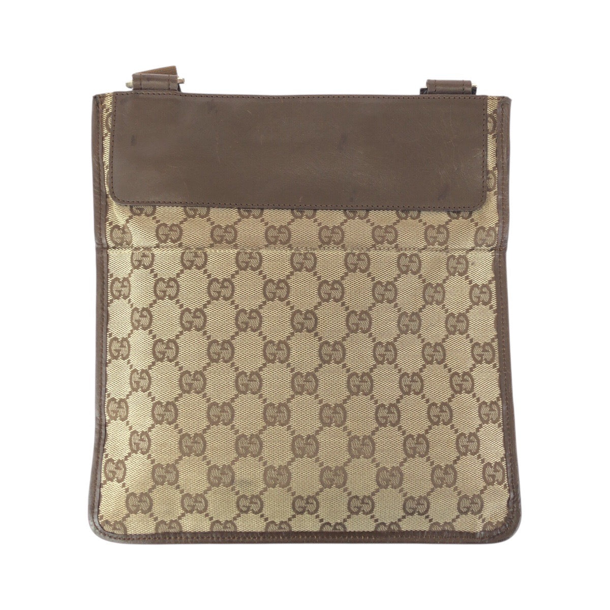 23653
GUCCI グッチ ベージュ ブラウン シルバー金具 GGキャンバス / レザー 27639 ショルダーバッグ ポシェット レディース ABP37