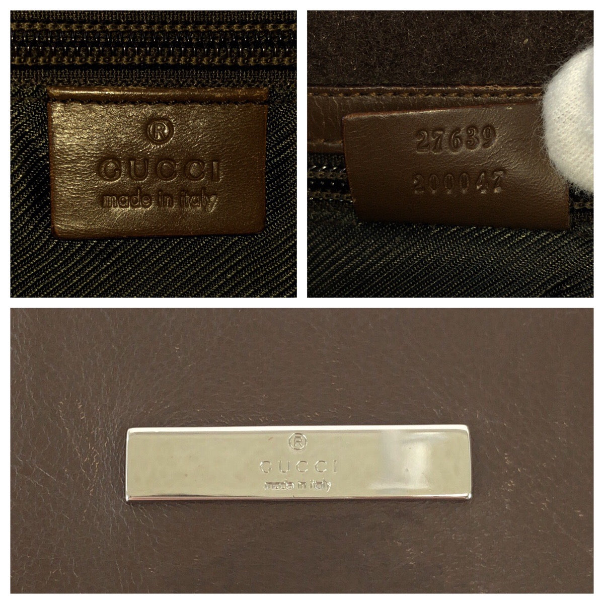 23653
GUCCI グッチ ベージュ ブラウン シルバー金具 GGキャンバス / レザー 27639 ショルダーバッグ ポシェット レディース ABP37