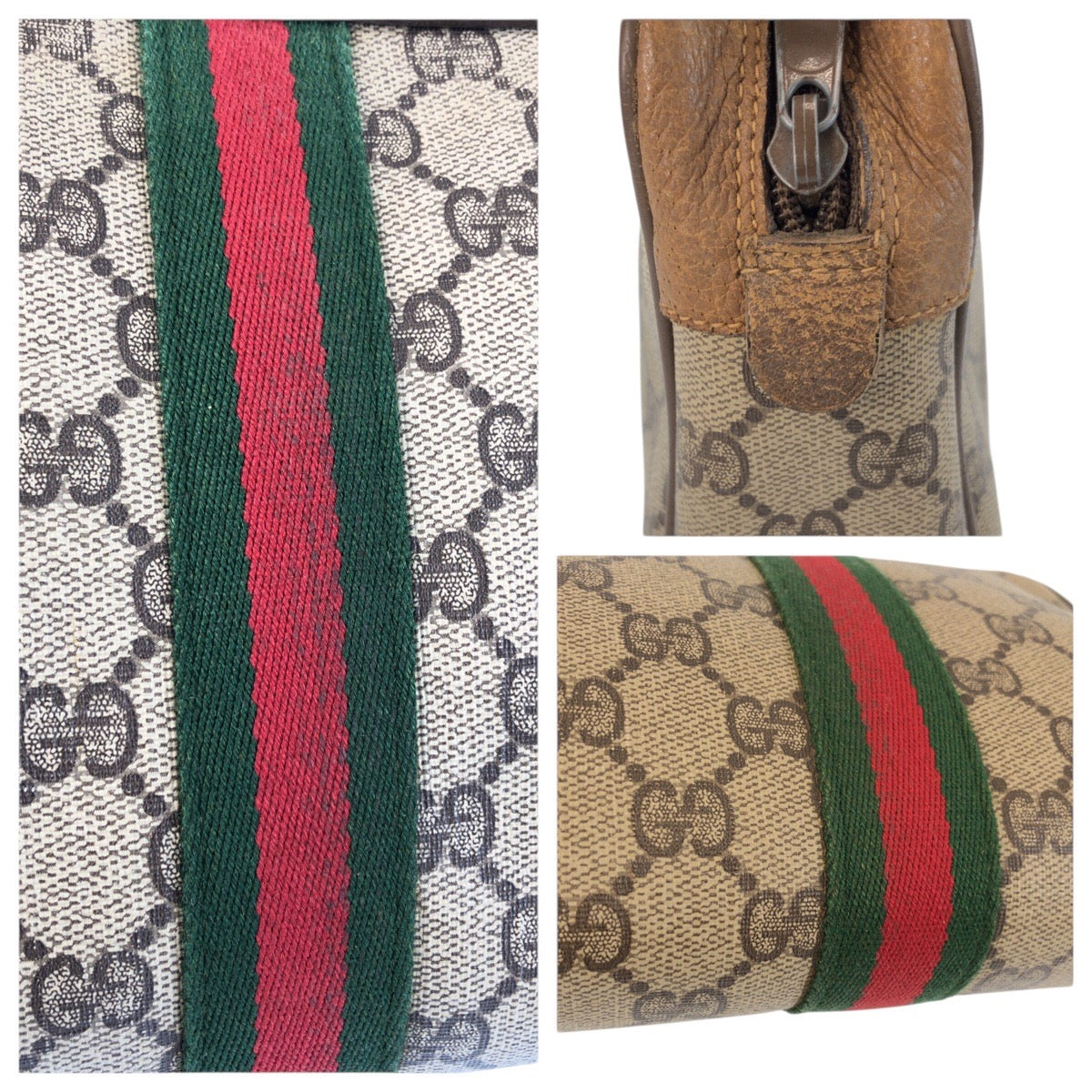 23655
GUCCI グッチ ヴィンテージ シェリーライン ベージュ ブラウン GGスプリームキャンバス / レザー 89 01 012 クラッチバッグ セカンドバッグ メンズ AB16