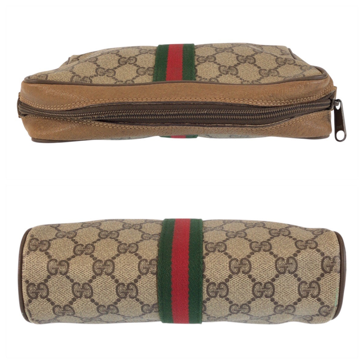 23655
GUCCI グッチ ヴィンテージ シェリーライン ベージュ ブラウン GGスプリームキャンバス / レザー 89 01 012 クラッチバッグ セカンドバッグ メンズ AB16