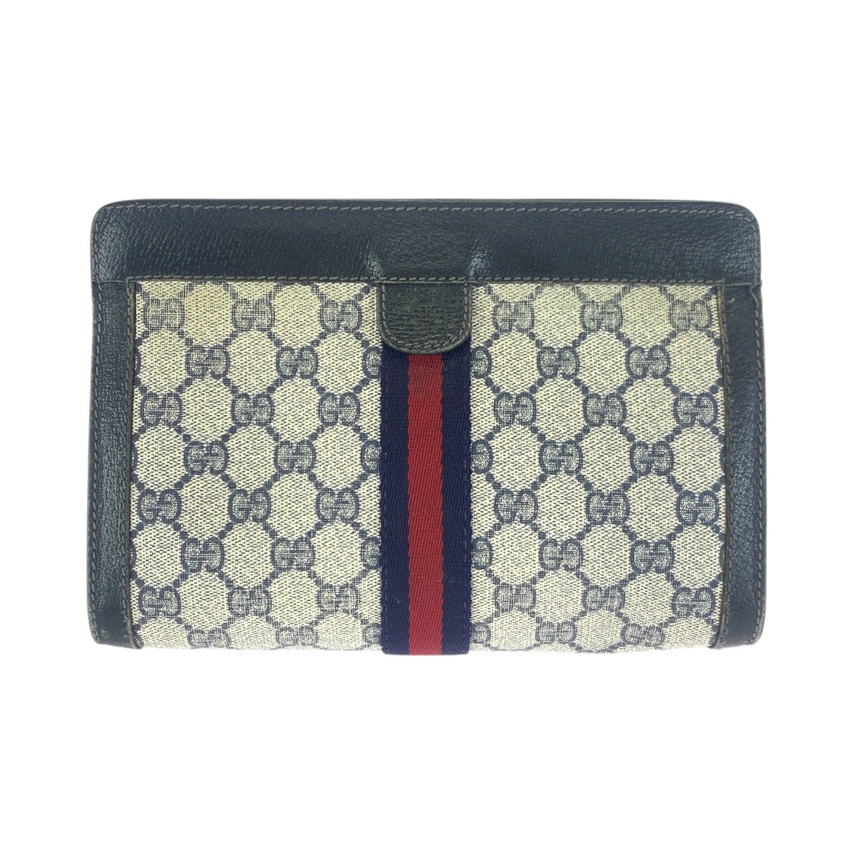 23656
GUCCI グッチ ヴィンテージ シェリーライン ネイビー レッド GGスプリームキャンバス / レザー 67 014 2125 クラッチバッグ セカンドバッグ レディース AB21