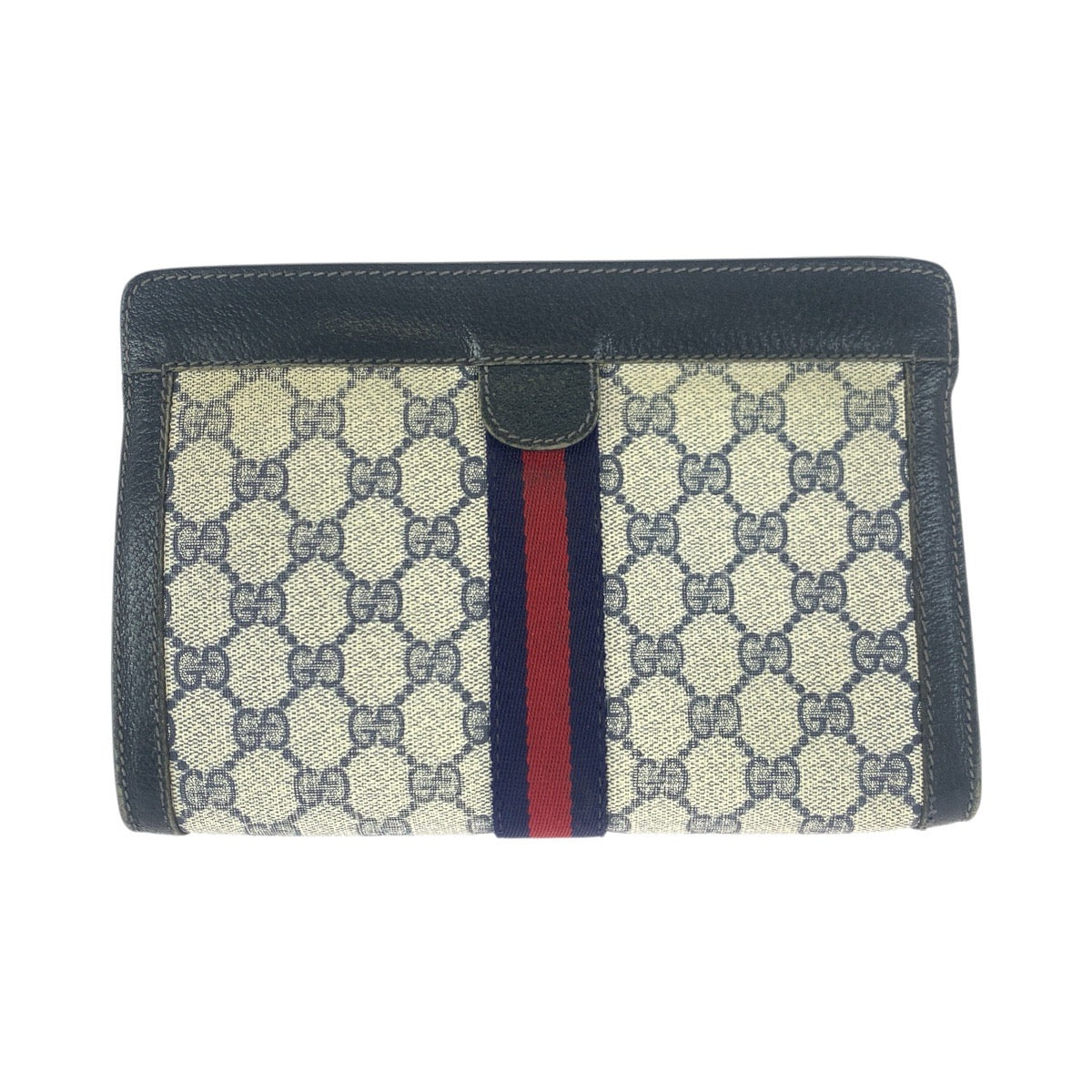 23656
GUCCI グッチ ヴィンテージ シェリーライン ネイビー レッド GGスプリームキャンバス / レザー 67 014 2125 クラッチバッグ セカンドバッグ レディース AB21