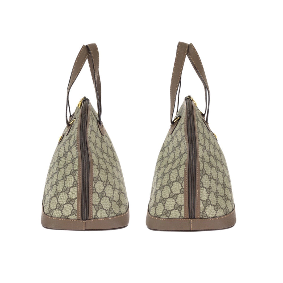 23657
GUCCI グッチ ヴィンテージ オールドグッチ ドーム サッチェルバッグ ベージュ ブラウン ゴールド金具 GGスプリームキャンバス / レザー 000 46 6004 トートバッグ ハンドバッグ レディース ABP37