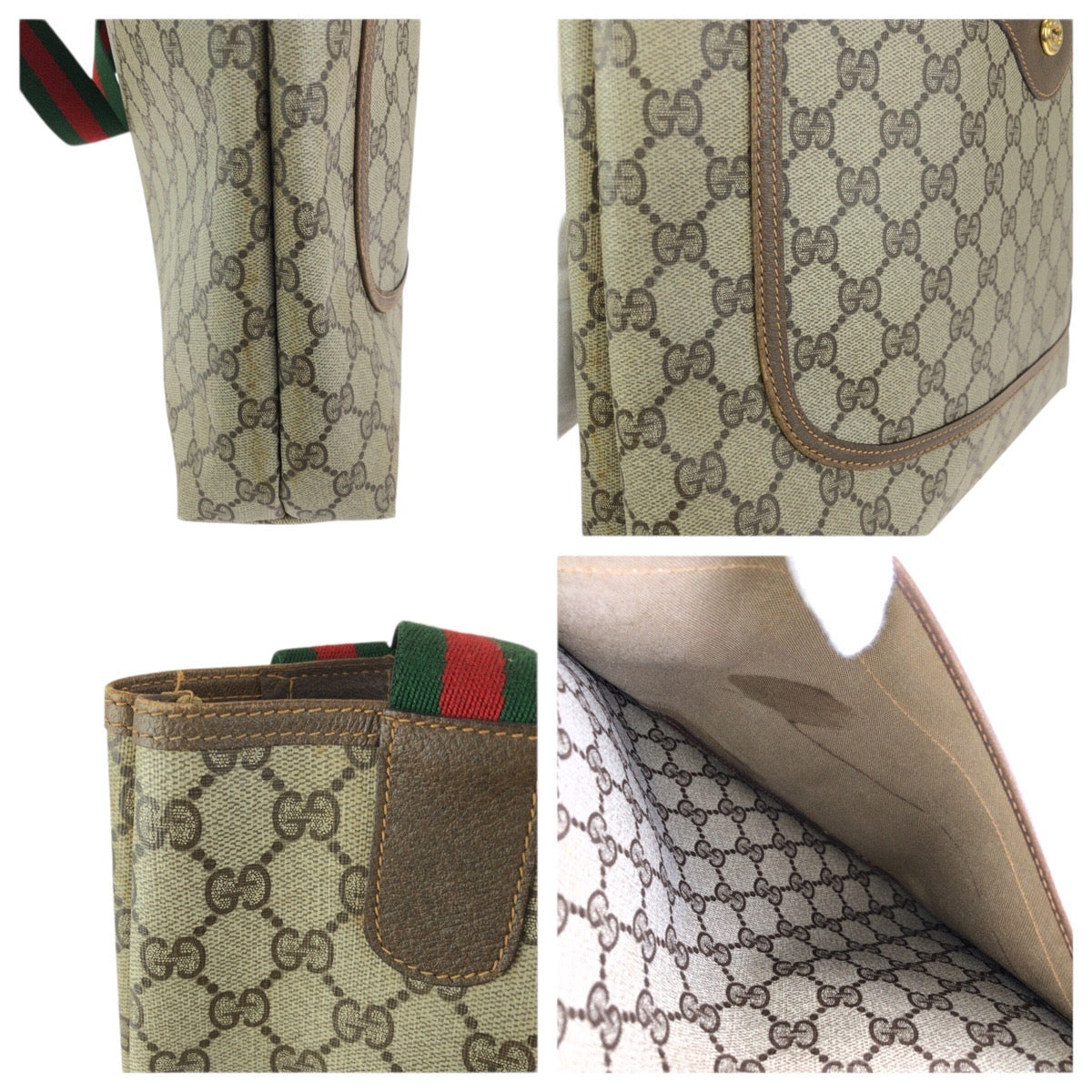 23658
GUCCI グッチ オールドグッチ シェリーライン ベージュ ブラウン GGスプリームキャンバス / レザー 89 02 003 トートバッグ ショルダーバッグ レディース ABP21