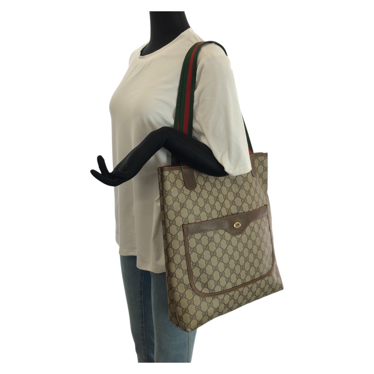 23658
GUCCI グッチ オールドグッチ シェリーライン ベージュ ブラウン GGスプリームキャンバス / レザー 89 02 003 トートバッグ ショルダーバッグ レディース ABP21