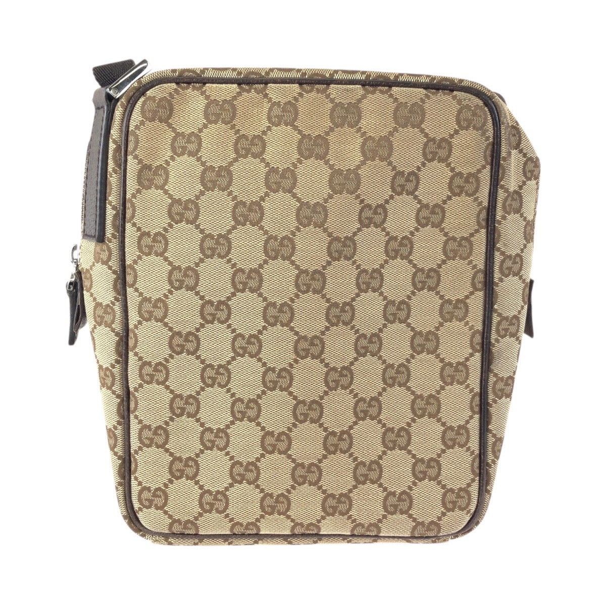 23660
GUCCI グッチ ベージュ ブラウン シルバー金具 GGキャンバス / レザー 122759 ショルダーバッグ メッセンジャーバッグ レディース ABP37