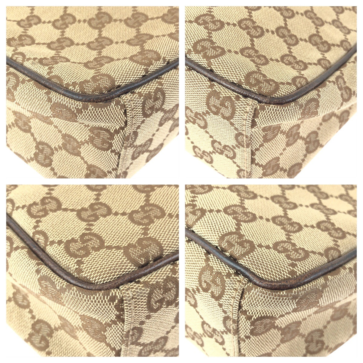 23660
GUCCI グッチ ベージュ ブラウン シルバー金具 GGキャンバス / レザー 122759 ショルダーバッグ メッセンジャーバッグ レディース ABP37