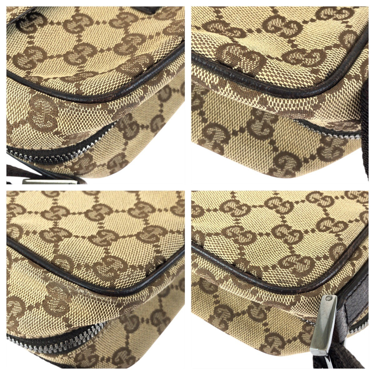 23660
GUCCI グッチ ベージュ ブラウン シルバー金具 GGキャンバス / レザー 122759 ショルダーバッグ メッセンジャーバッグ レディース ABP37