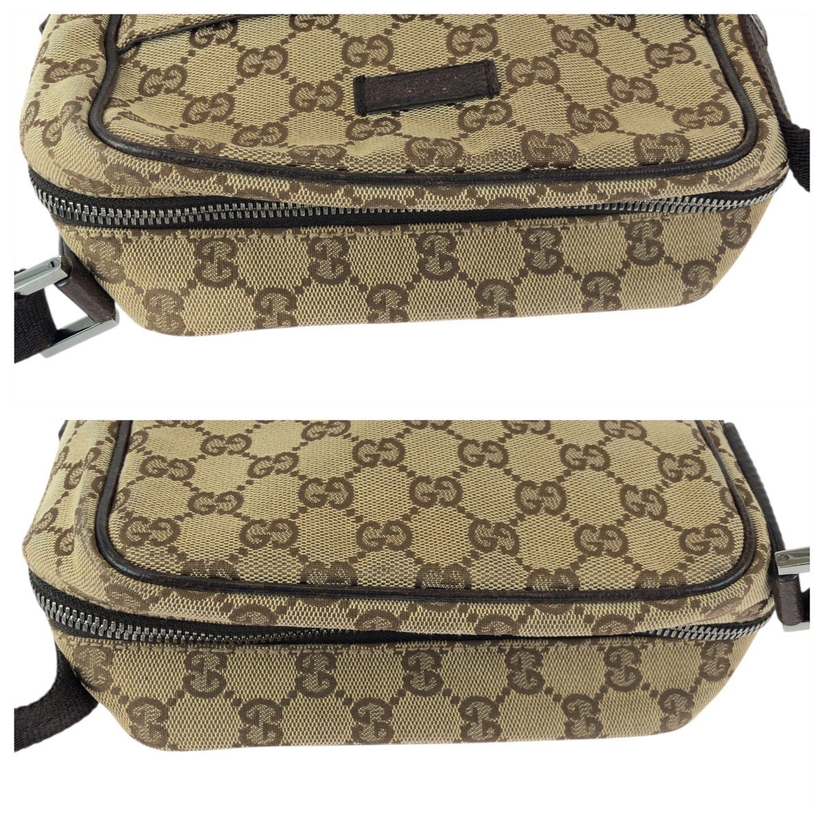 23660
GUCCI グッチ ベージュ ブラウン シルバー金具 GGキャンバス / レザー 122759 ショルダーバッグ メッセンジャーバッグ レディース ABP37