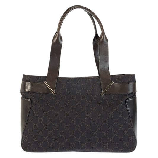 23661
GUCCI グッチ ブラウン GGキャンバス / レザー 73983 トートバッグ ショルダーバッグ レディース A49