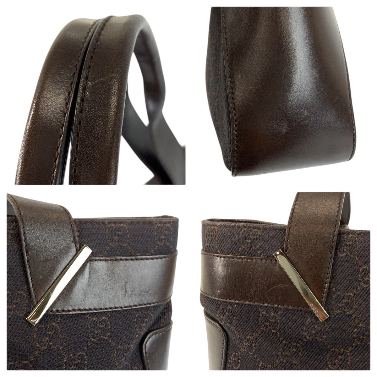 23661
GUCCI グッチ ブラウン GGキャンバス / レザー 73983 トートバッグ ショルダーバッグ レディース A49
