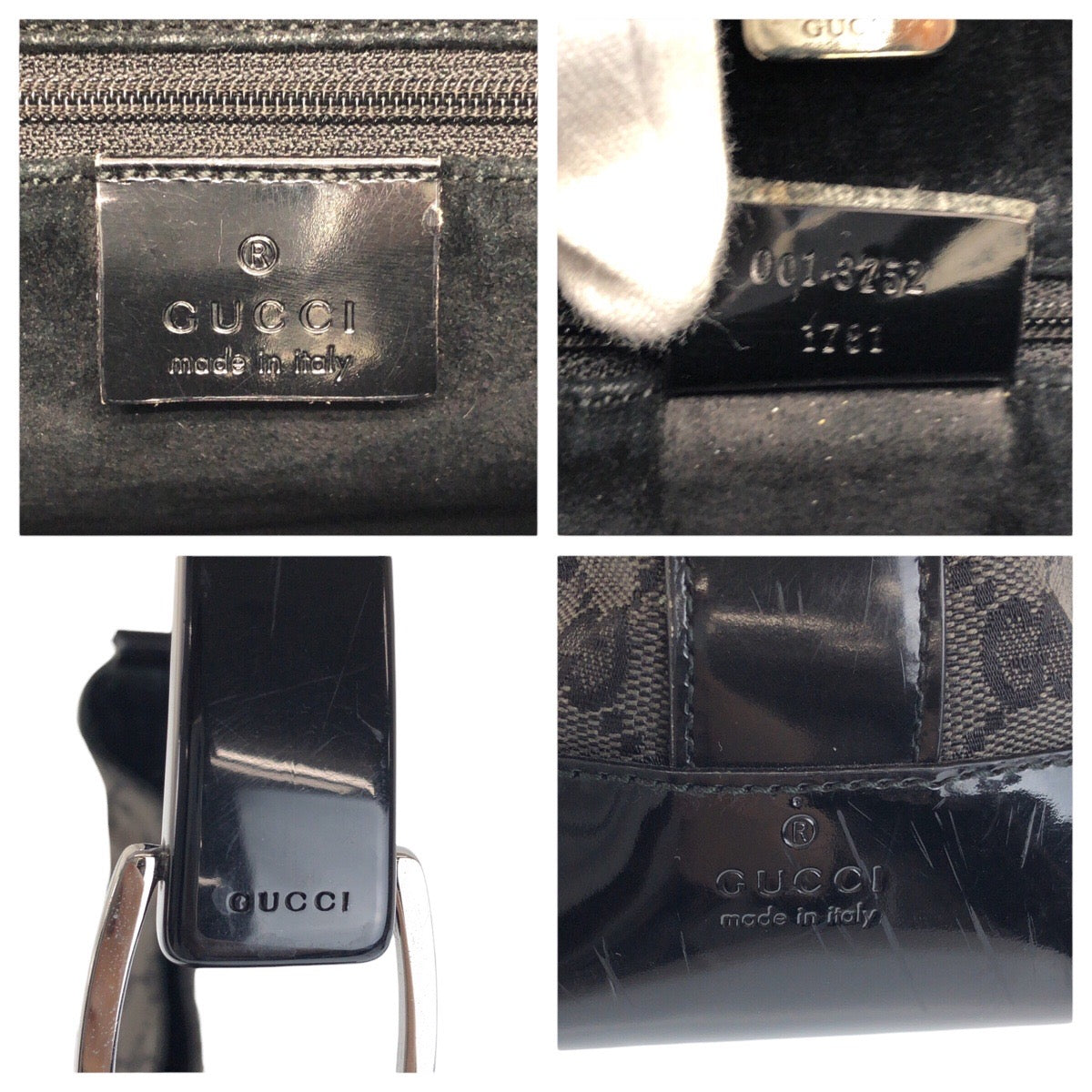 23662
GUCCI グッチ ブラック 黒 GGキャンバス / プラスチック / スウェード 001 3752 ホーボー ショルダーバッグ レディース ABP37