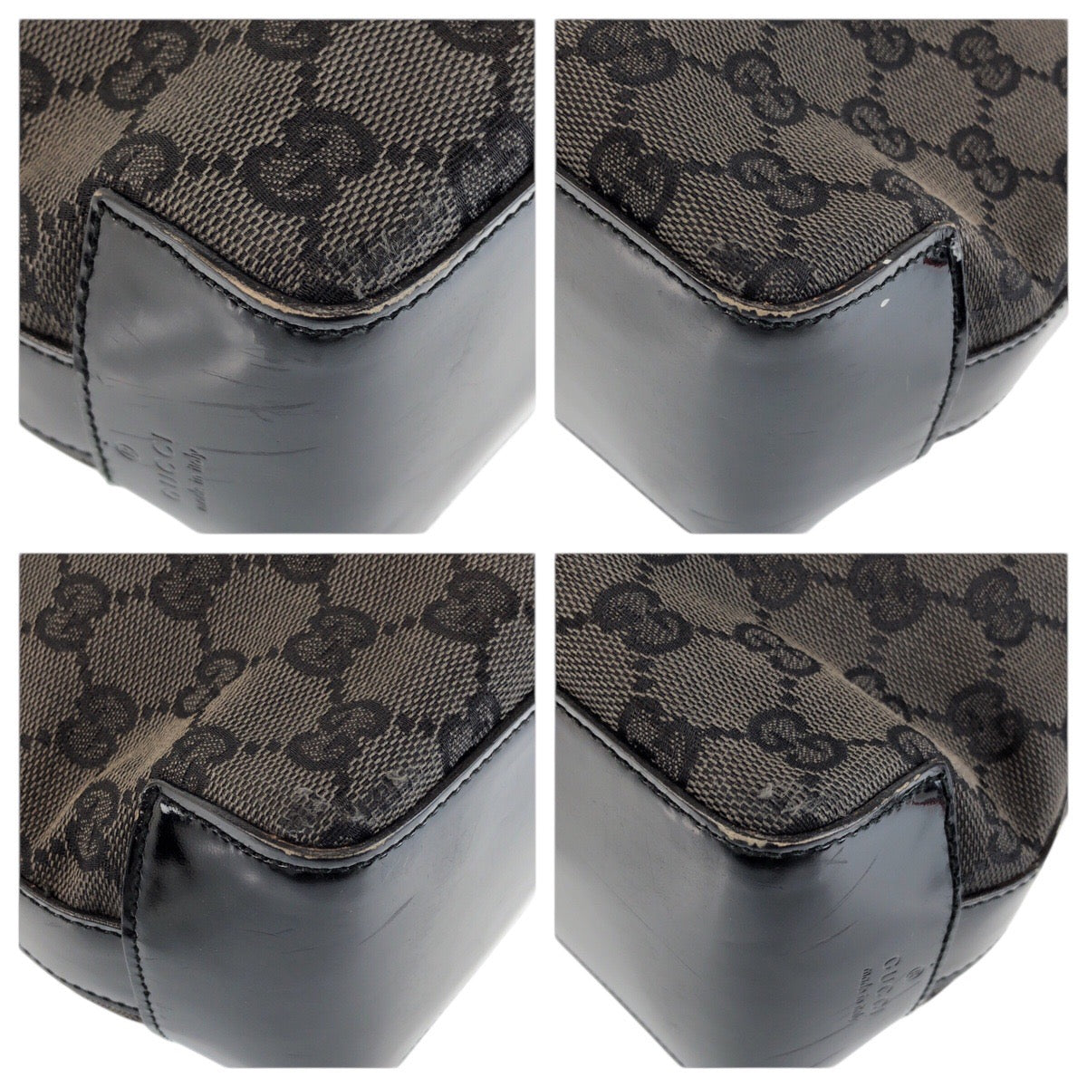 23662
GUCCI グッチ ブラック 黒 GGキャンバス / プラスチック / スウェード 001 3752 ホーボー ショルダーバッグ レディース ABP37