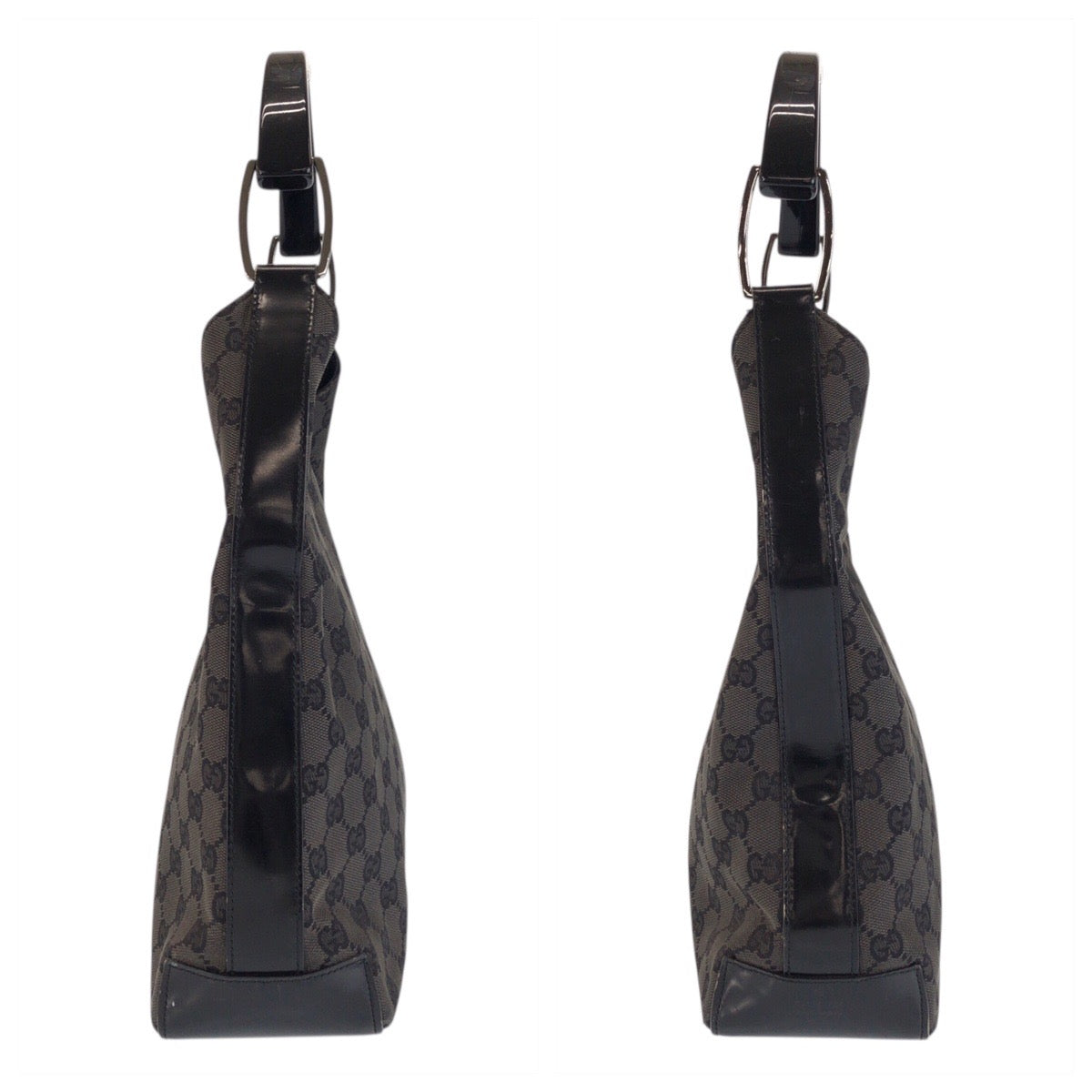 23662
GUCCI グッチ ブラック 黒 GGキャンバス / プラスチック / スウェード 001 3752 ホーボー ショルダーバッグ レディース ABP37