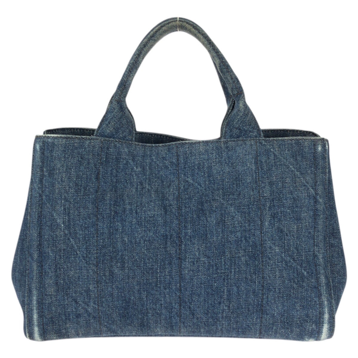 23663
PRADA プラダ カナパ 三角ロゴプレート ブルー シルバー金具 デニム / ラインストーン トートバッグ ハンドバッグ レディース ABP49