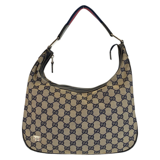 23664
GUCCI グッチ シェリーライン ネイビー シルバー金具 GGキャンバス 145757 ホーボー ショルダーバッグ レディース ABP37