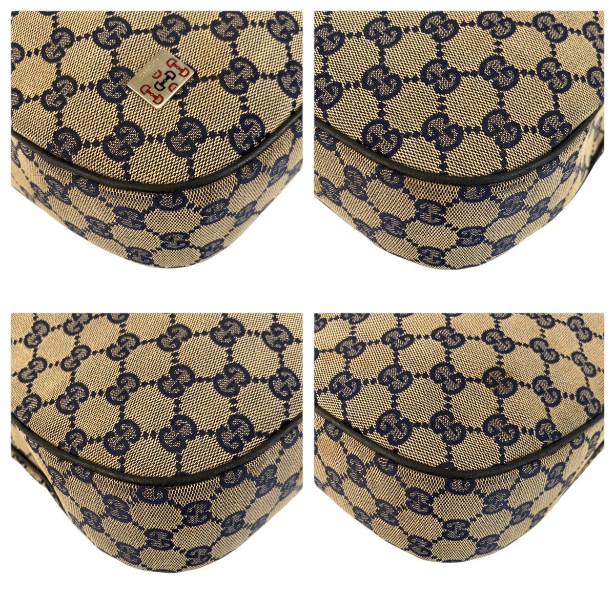 23664
GUCCI グッチ シェリーライン ネイビー シルバー金具 GGキャンバス 145757 ホーボー ショルダーバッグ レディース ABP37
