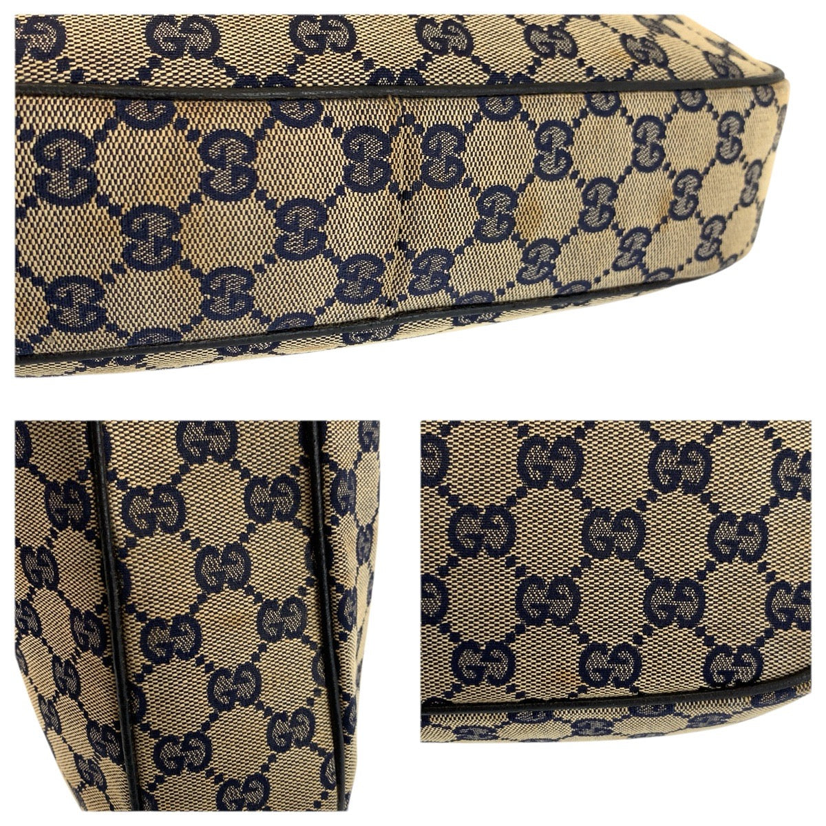 23664
GUCCI グッチ シェリーライン ネイビー シルバー金具 GGキャンバス 145757 ホーボー ショルダーバッグ レディース ABP37