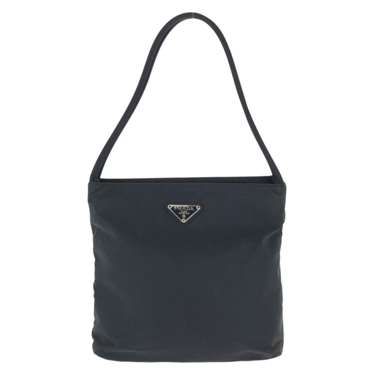 23665
PRADA プラダ テスート 三角ロゴプレート ブラック 黒 シルバー金具 ナイロン トートバッグ ショルダーバッグ レディース ABP35