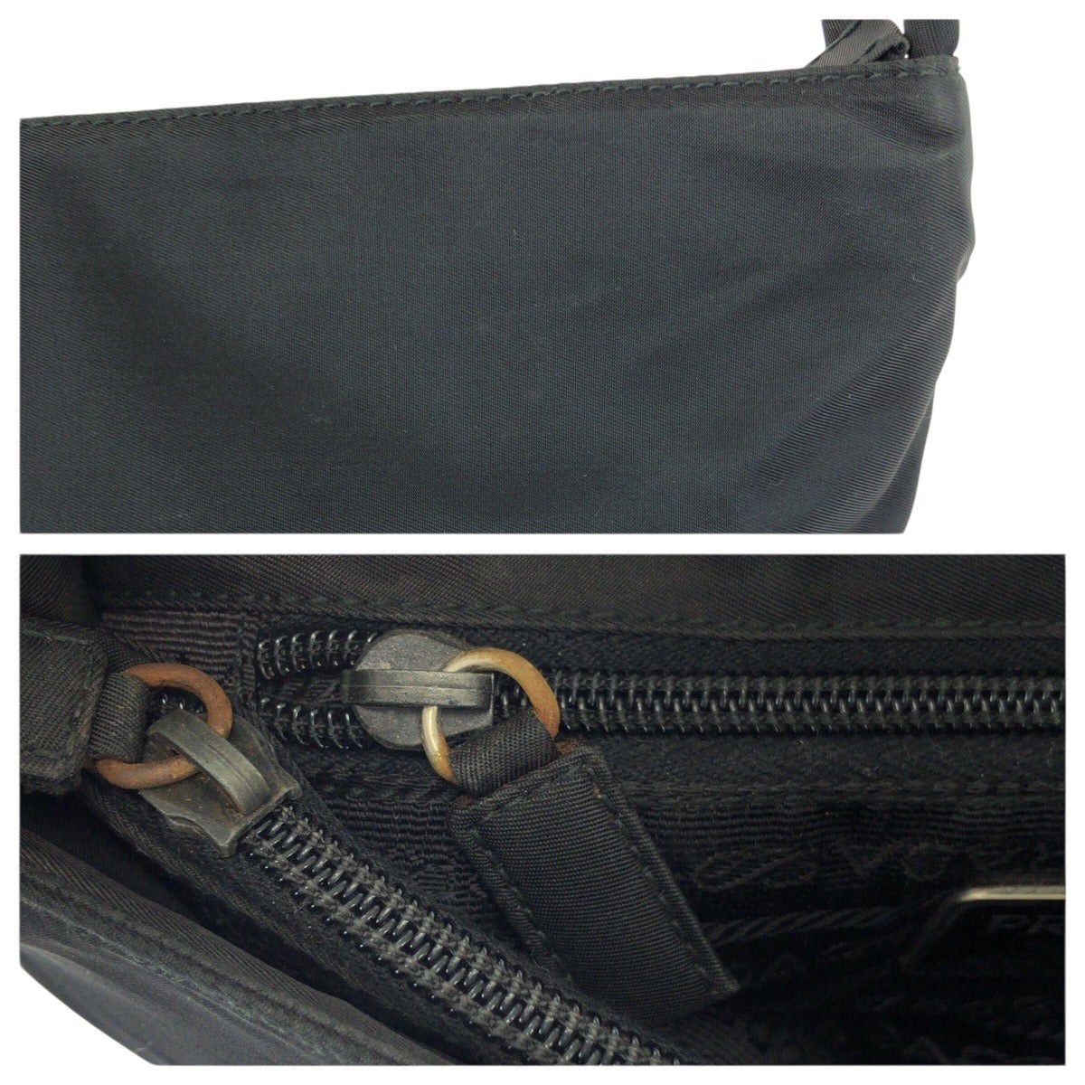 23665
PRADA プラダ テスート 三角ロゴプレート ブラック 黒 シルバー金具 ナイロン トートバッグ ショルダーバッグ レディース ABP35