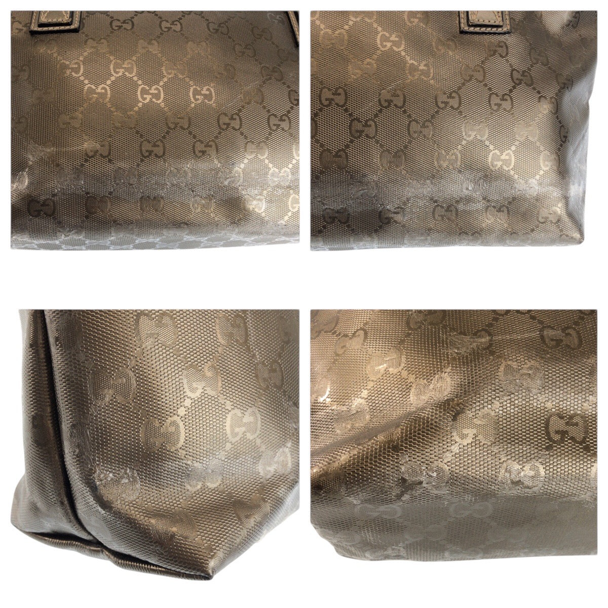 23666
GUCCI グッチ GGインプリメ ブラウン ブロンズ PVC 211138 トートバッグ ショルダーバッグ レディース AB35