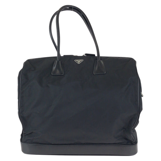 23667
PRADA プラダ テスート 三角ロゴプレート ブラック 黒 シルバー金具 ナイロン / レザー トートバッグ ハンドバッグ レディース ABP49