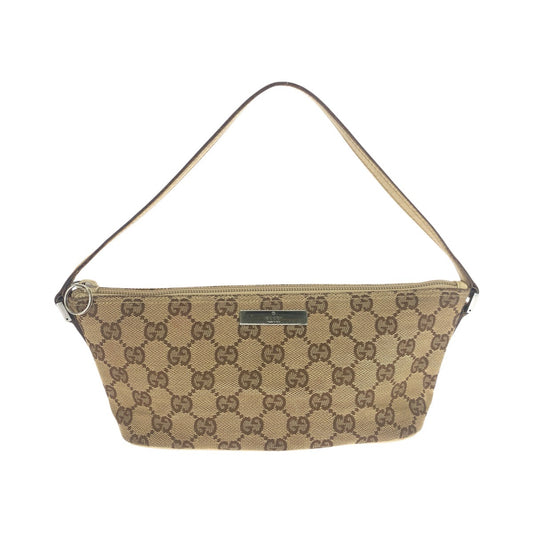 23668
GUCCI グッチ ベージュ シルバー金具 GGキャンバス / レザー 07198 ハンドバッグ アクセサリーポーチ レディース AB21