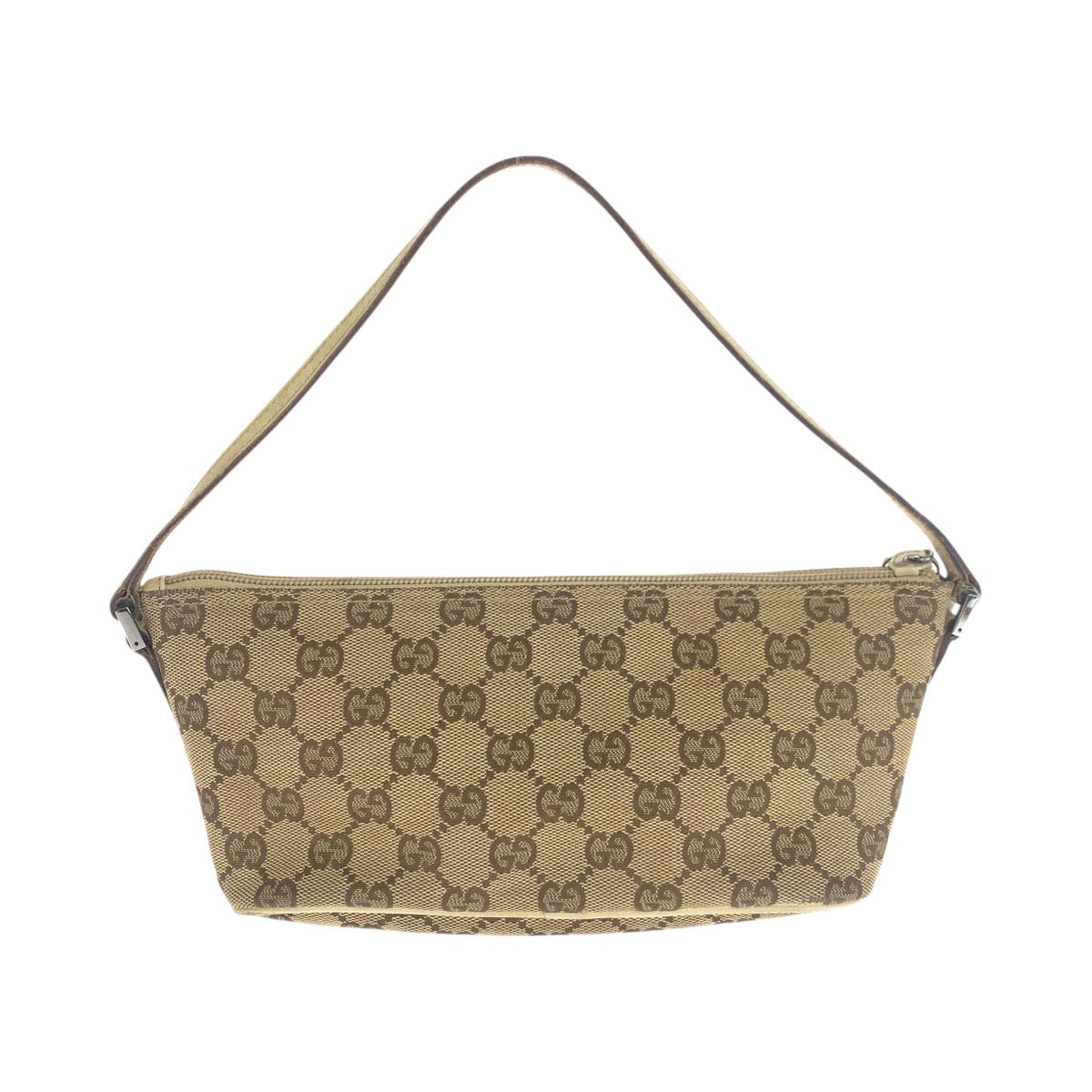 23668
GUCCI グッチ ベージュ シルバー金具 GGキャンバス / レザー 07198 ハンドバッグ アクセサリーポーチ レディース AB21