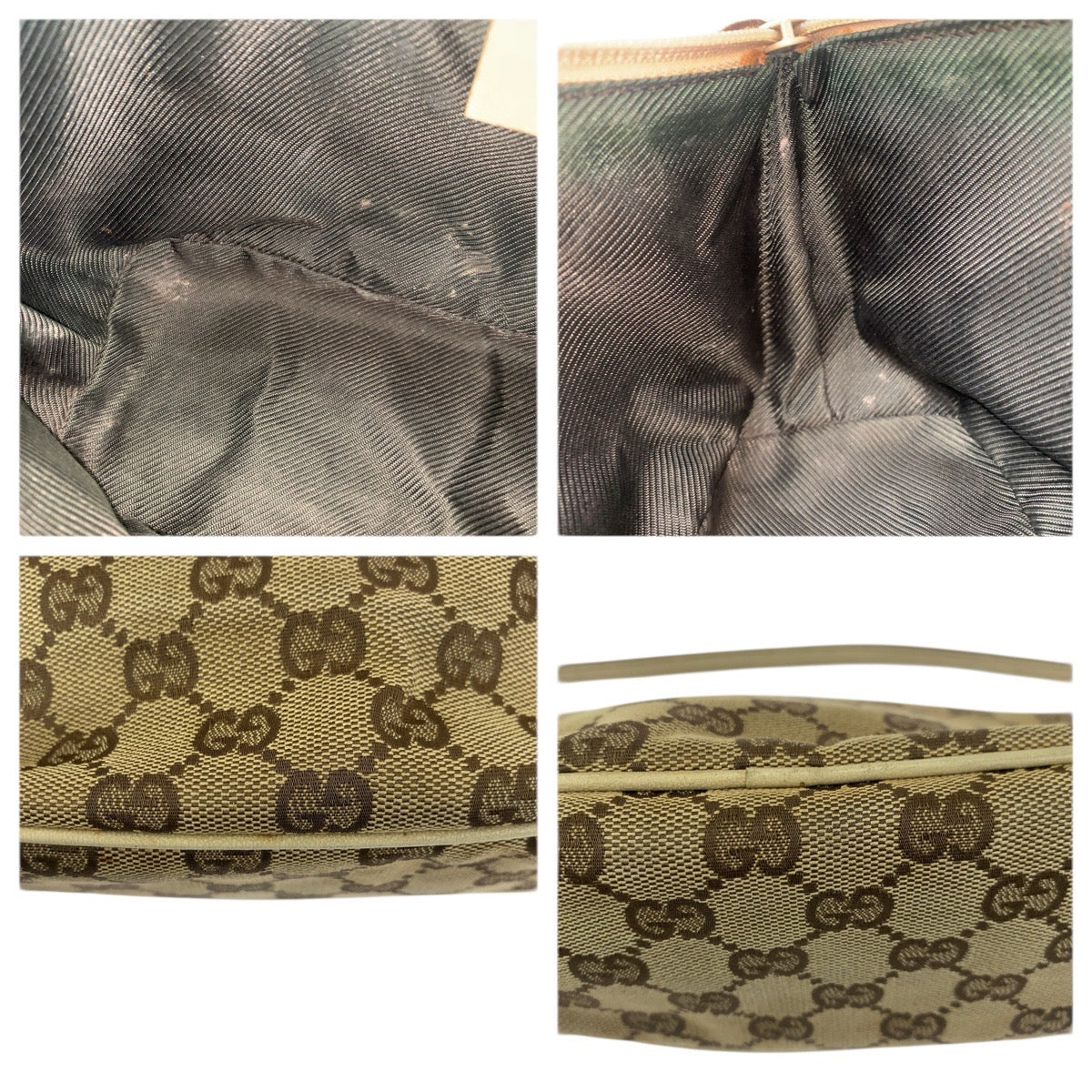 23668
GUCCI グッチ ベージュ シルバー金具 GGキャンバス / レザー 07198 ハンドバッグ アクセサリーポーチ レディース AB21