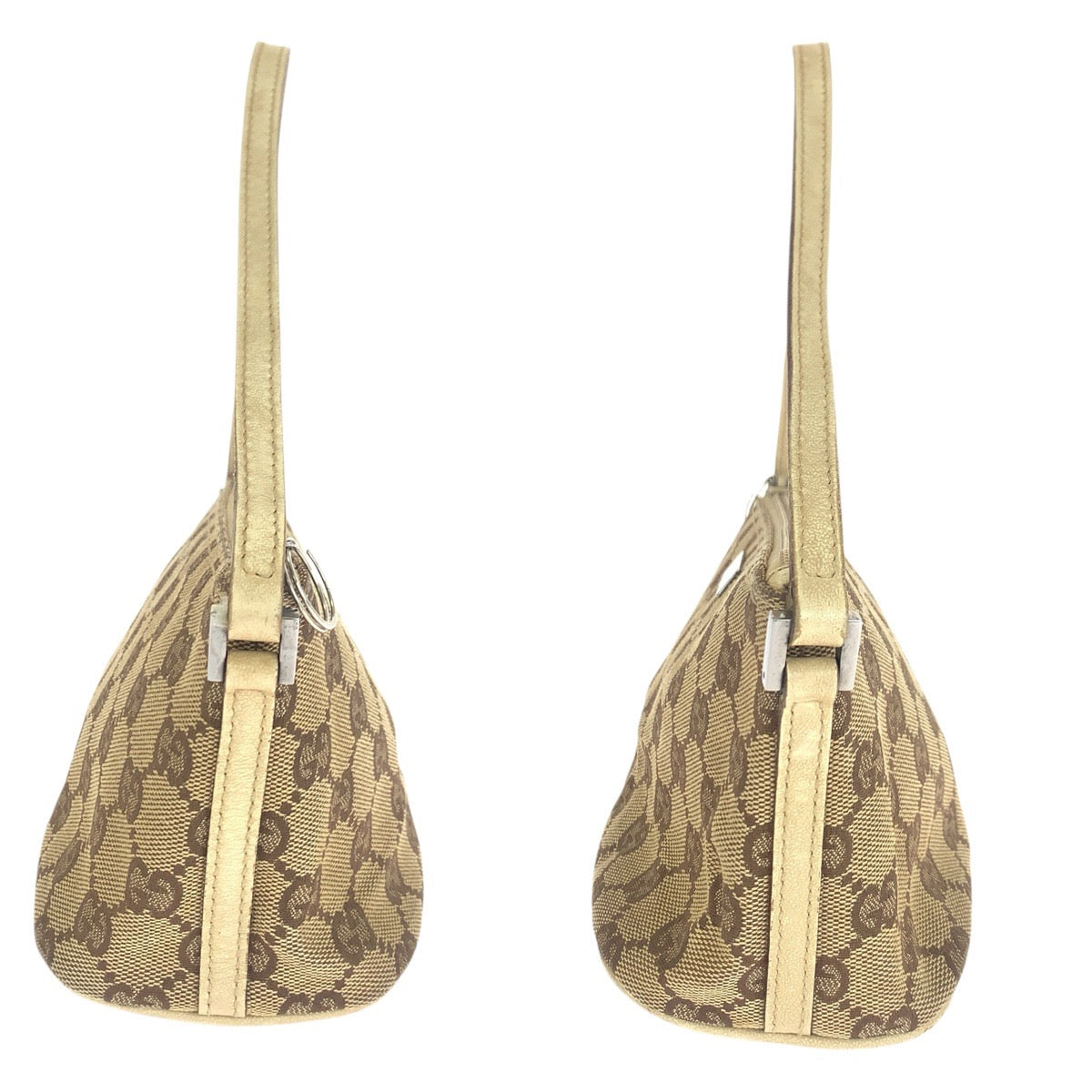 23668
GUCCI グッチ ベージュ シルバー金具 GGキャンバス / レザー 07198 ハンドバッグ アクセサリーポーチ レディース AB21