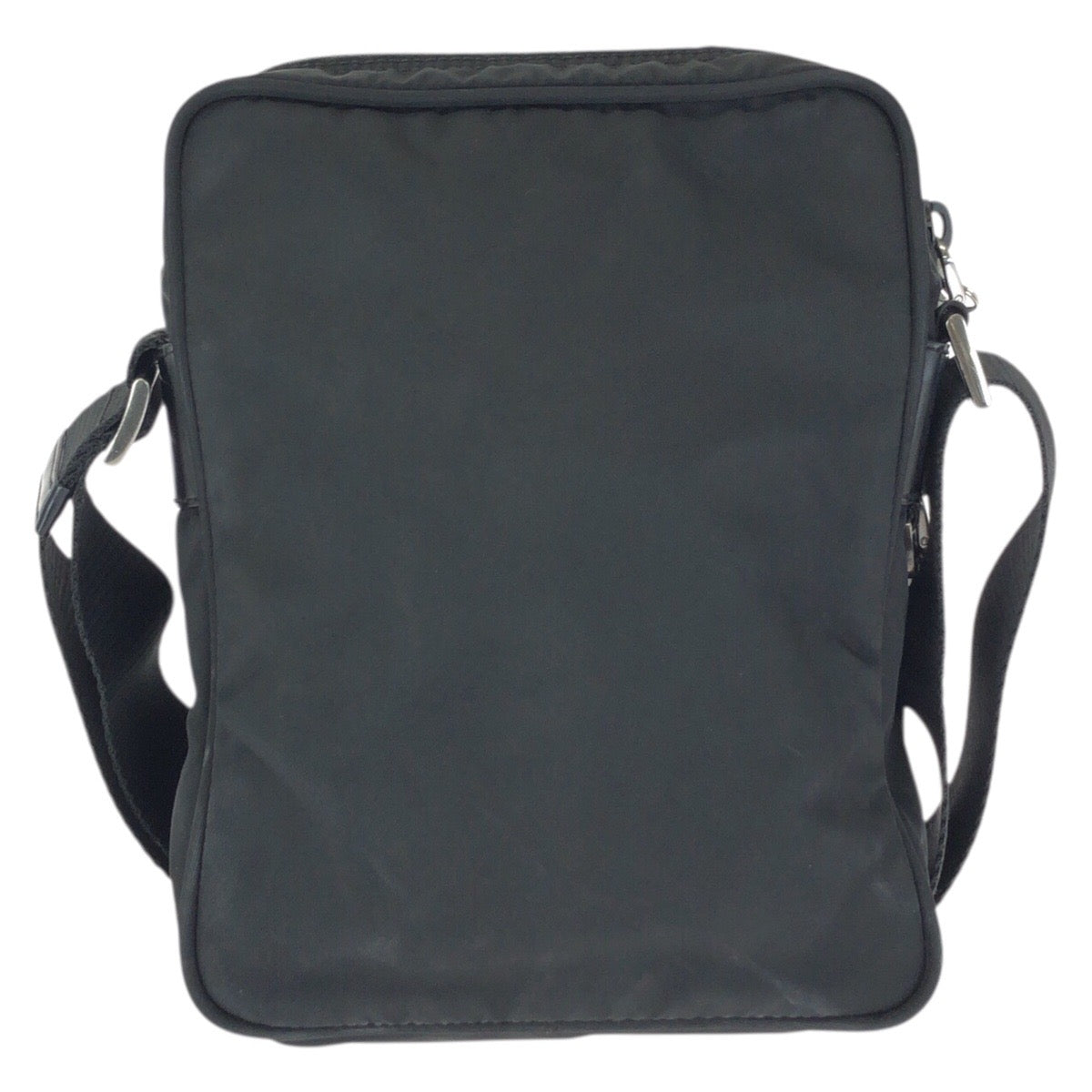 23669
PRADA プラダ テスート 三角ロゴプレート ブラック 黒 シルバー金具 ナイロン ショルダーバッグ ポシェット レディース AB21